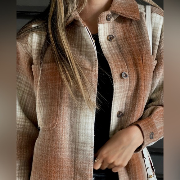 CUTS Women Plaid Orange Shirt Jacket (shacket) BNWT - Picture 4 of 6